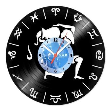 Imagem de Relógio De Parede Disco Vinil Horóscopo - Signo Aquário - VHO-011 - Mo