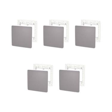 Imagem de Kit 5 Placa 4X4 Cega S730200224 Axis Grey Orion Schneider