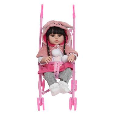 Imagem de Bebê Reborn Menina Coelhinha Com Carrinho 13 Acessórios - Cegonha Rebo