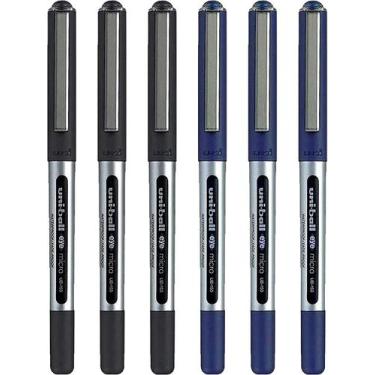 Imagem de Kit 06 Canetas Uni-Ball Eye Micro 0.5mm Rollerball Pen UB-150