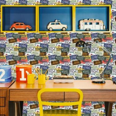 Imagem de Adesivo de Parede Placa de Carro Antiga Decorativa Vintage 310x58cm - 