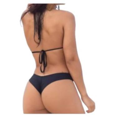Imagem de Biquini Cortininha Sem Bojo Fio Dental Moda Feminina - Dythelin Modas,