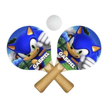 Imagem de Par de Raquetes para Tênis de Mesa Personalizado com Nome + Bolinha 24