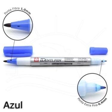 Imagem de Caneta Ident Pen Sakura Permanente 2 Pontas, AZUL