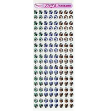 Imagem de Cartela De Olhos Resinados Styler Biscuit R042 P - 7,0 X 7,5mm