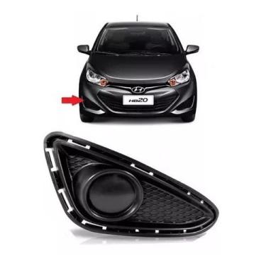 Imagem de Grade Moldura Milha HB20 2012 2013 2014 2015 Sem Furo - PhD, Preto, Di