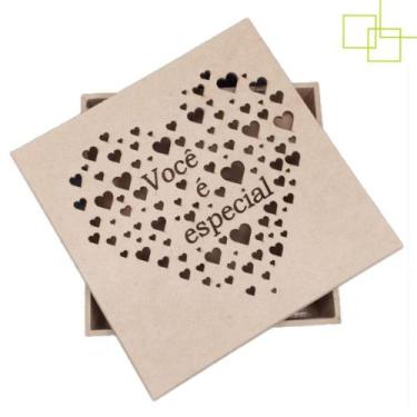 Imagem de Caixa Presente Você é Especial em MDF Cru 15x15x5 - Expresso da Madeir