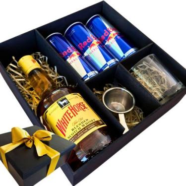 Imagem de Whisky White Horse Cavalo Branco 500ml  Energético Redbull