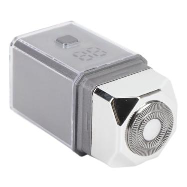 Imagem de Aparador de Barba Pequeno, Lâminas de Camada Dupla IPX7 Resistente à água Poderoso Type C Recarregável, Silencioso e Removível Aparador de Barba Portátil para Homens para Viagens