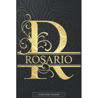 Imagem de Rosario: Rosario Name Planner, Calendar, Notebook,Journal, Golden Letter Design With The Name Rosario