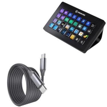 Imagem de Cabo BoxWave compatível com Elgato Stream Deck XL (cabo da BoxWave) - Cabo DirectSync PD (3 m) - USB-C para USB-C (100W), cabo longo de liga de nylon trançado PD de 3 metros - preto