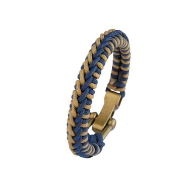 Imagem de VIKENNIA Pulseira masculina minimalista Paracord com anel D e fivela ajustável – Pulseira de sobrevivência simples e multiuso com manilha de aço inoxidável – Pulseiras de paracord para homens –