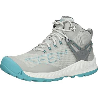 Imagem de KEEN Bota feminina Nxis Evo de altura média, impermeável, com embalagem rápida, Vapor/Porcelana, 15