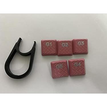 Imagem de Adequado para Logitech G915TKL teclado mecânico de competição de rádio branco ultrafino RGB retroiluminado antiderrapante teclado esportivo para computador (tecla G915 texturizada G1-G5, rosa)
