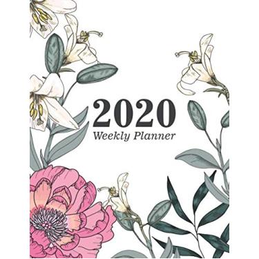 Imagem de 2020 Weekly Planner: Monday To Sunday Weekly Layout Planner, Each Month Calendar View At A Glance. Jan 2020 to Dec 2020 Daily Organizer With Abstract Flower Cover