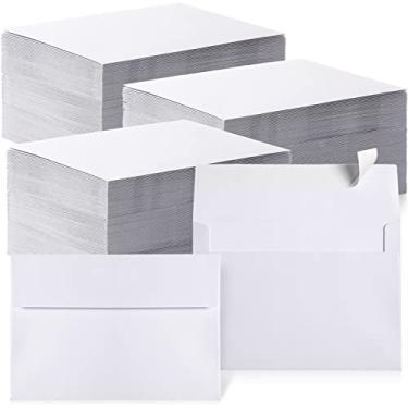Imagem de Envelopes autoadesivos para impressão, 800 unidades, para convite, casamento, chá de bebê, fotografia, notas de agradecimento, cartão postal, cartão de felicitações, correspondência, formatura (branco, A2 14 x 12 cm)