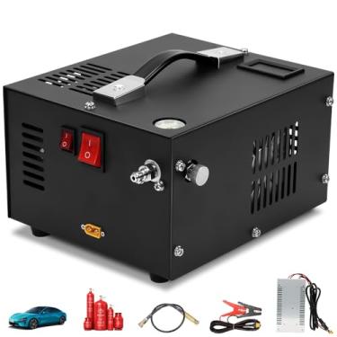 Imagem de Netpeato Compressor PCP 300 Bar, Alimentado Por Carro 12V DC Ou Casa 110V AC, Com Adaptador, Bomba, PCP Air Compressor, 4500Psi 30Mpa, Compressores Portáteis, Preto