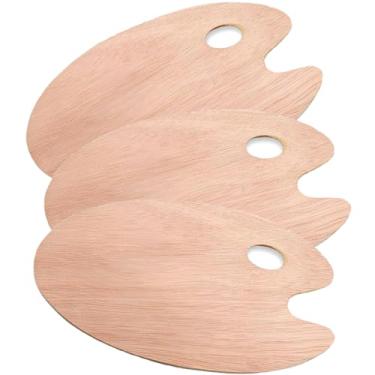 Imagem de Paleta de tinta acrílica de madeira Lagre de 20 x 30 cm, paleta de tinta acrílica com orifício para polegar, palete de artista antiaderente, fácil de limpar, para artesanato em aquarela a óleo, paleta