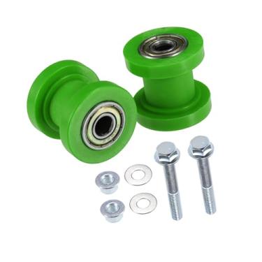 Imagem de VekAuto Tensor de polia de rolo de corrente com junta de porca de parafuso/tensor de guia de roda para motocicleta mini bicicleta ATV 125cc 140cc KLX110 Dirt Bike/plástico 8 mm/2 conjuntos de