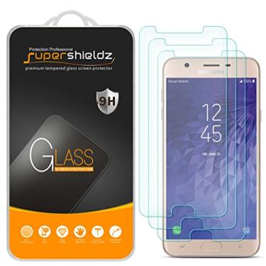 Imagem de [Pacote com 3] Protetor de tela de vidro temperado Supershieldz para Samsung Galaxy J7 Refine, antiarranhões, sem bolhas, substituição vitalícia