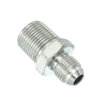 Imagem de PATIKIL Conector adaptador de tubo 1/5.1 cm macho 37 ° Flare JIC x 3/20.3 cm macho R encaixe de tubo restritor de alimentação de óleo conector hidráulico para sistema de tubulações de água a vapor de