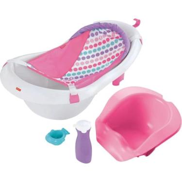 Imagem de Fisher-Price Baby Banheira para Bebês Deluxe 4 em 1 Rosa para crianças a partir de Está...