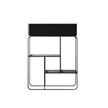 Imagem de Vaso moderno minimalista, multicamadas, prateleiras de plantas, varanda interna, sala de estar, suporte para flores, casa, vaso de flores de ferro forjado, prateleira, vaso (preto)