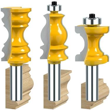 Imagem de Roteador de molde arquitetônico de 1/2 polegada de 1/2 polegada, conjunto de brocas de moldagem de coroa, broca, coluna de contas, broca de molde de rosto, broca para ferramentas de trabalho em madeira