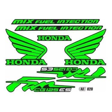 Imagem de Adesivo Kit Faixa Lateral Honda Cg Fan 125 Es Verde - Resitank