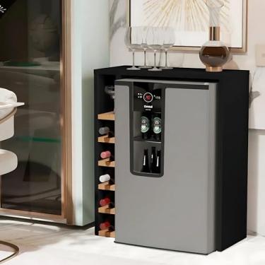 Imagem de Aparador Stan Buffet Adega Para 5 Garrafas Cervejeira Frigobar Sala Moderno Diversas Cores (Preto)