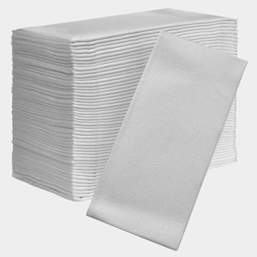 Imagem de Guardanapos de papel para jantar em casa americano, com linho ecológico, decorativo de 40 x 40 cm, ideal para festas ou recepção de casamento. Composto espesso absorvente Biológico e reciclagem (prata)