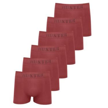 Imagem de Kit 6 Cuecas Masculinas Boxer Microfibra Huxter Vinho, GG