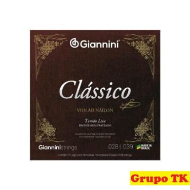 Imagem de Encordoamento para violão nylon 65/35 tensão leve bronze prateado genw