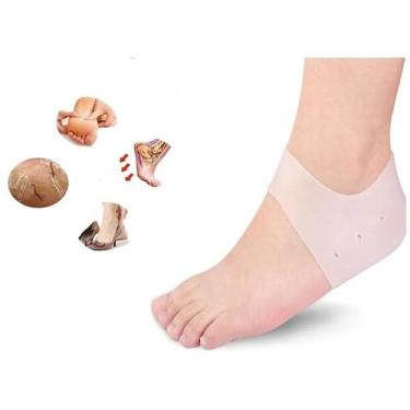 Imagem de Par De Meia Palmilha Silicone Ortopedica Calcanhar Fascite - Ortopedia (STO367)