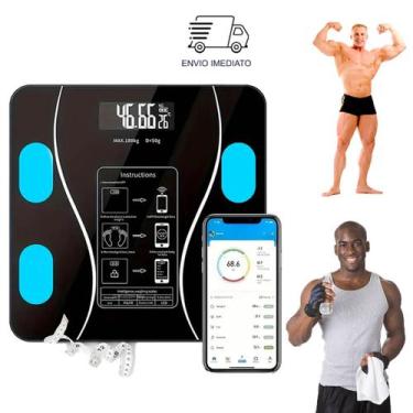 Imagem de Balança Bioimpedância Digital Corporal Aplicativo Bluetooth - Tesla St