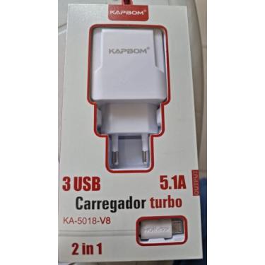 Imagem de Carregador turbo 3USB 5.1A KA-5018-V8 - KAPBOM