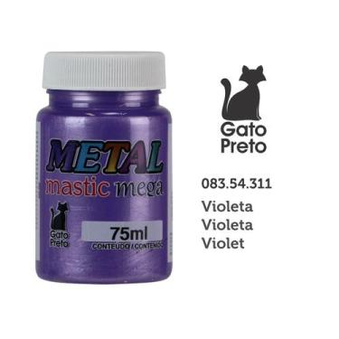 Imagem de Tinta Metal Mastic Mega 75ml Artesanato Gato Preto Violeta