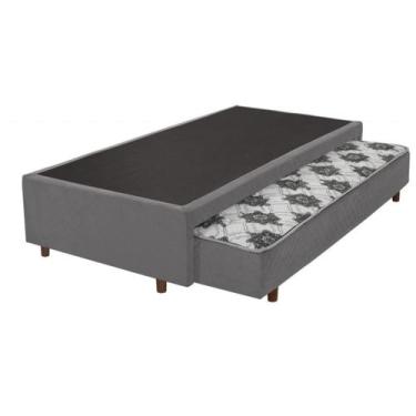 Imagem de Base Box+Cama  Auxiliar com Colchão Solteiro com MOLAS ENSACADAS 88x18