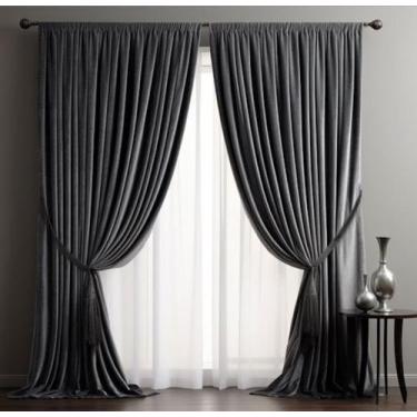 Imagem de Cortina De Suede Veludo Decoração Luxuosa Vintage 1,40L x 2,40A - Club