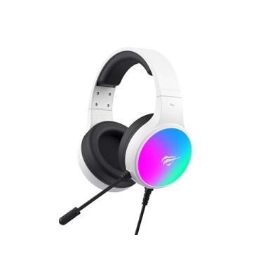 Imagem de Havit Fone de Ouvido 7.1 USB Gamer H2043U White Black, Surround, Iluminação RGB, Falante de 50 mm, Microfone Omnidirecional, Earpads Macios, Design Vibrante, 20 Hz – 20 KHz