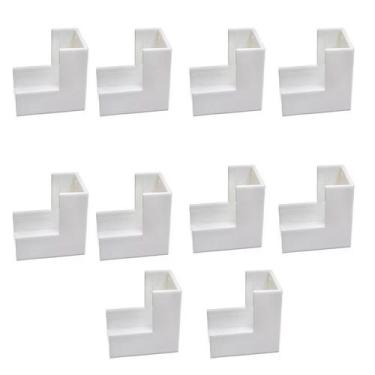 Imagem de Kit 10 Cotovelo Externo Canaleta 10x20mm Acabamento SistemaX - Fame