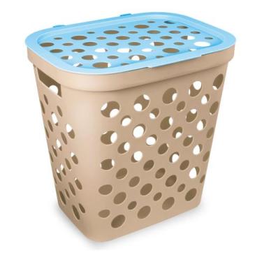 Imagem de Cesto De Roupas Telado Bebê Multiuso 30 Litros Baby Com Tampa - Usual 