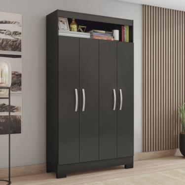 Imagem de Armário Multiuso Escritório Nt4040 com 4 Portas e Nicho com Prateleiras Internas