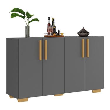 Imagem de Aparador Buffet 4 Portas Vegas V3559 Grafite/Preto