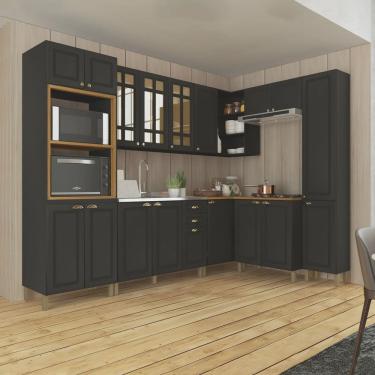 Imagem de Cozinha Modulada Completa 8 Peças 18 Portas 2 Gavetas Paris