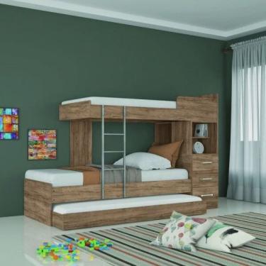 Imagem de Treliche Solteiro com 3 Gavetas Havana Plus Santos Andirá Atacama