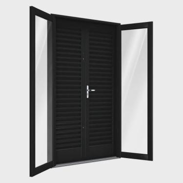 Imagem de Porta de Aço Balcão 4 Folhas 215x120cm Facilitá Lucasa