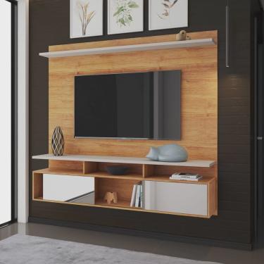 Imagem de Estante Home Suspensa para TV até 70 Polegadas 2 Portas com Espelho 2 Prateleiras Sonari Viero