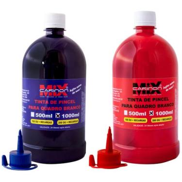 Imagem de Kit 2L de tinta p pincel de quadro branco ul e vermelho - Carinon Mix