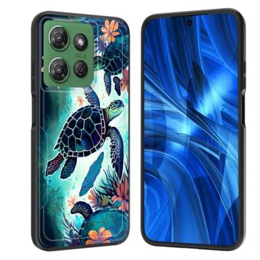 Imagem de JHYYTUJTYP Capa para Moto G 5G 2025, [Teste de queda de grau militar] Capa protetora resistente à prova de choque resistente para Motorola Moto G 5G 2025 de 6,7 polegadas, tartarugas marinhas